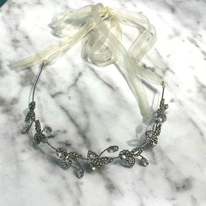 Beautiful bridal headband with cream ribbon - NWOT